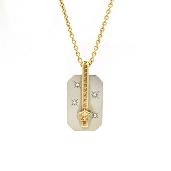 Versace Medusa Necklace Metal Rhinestone - Picture 1 of 6